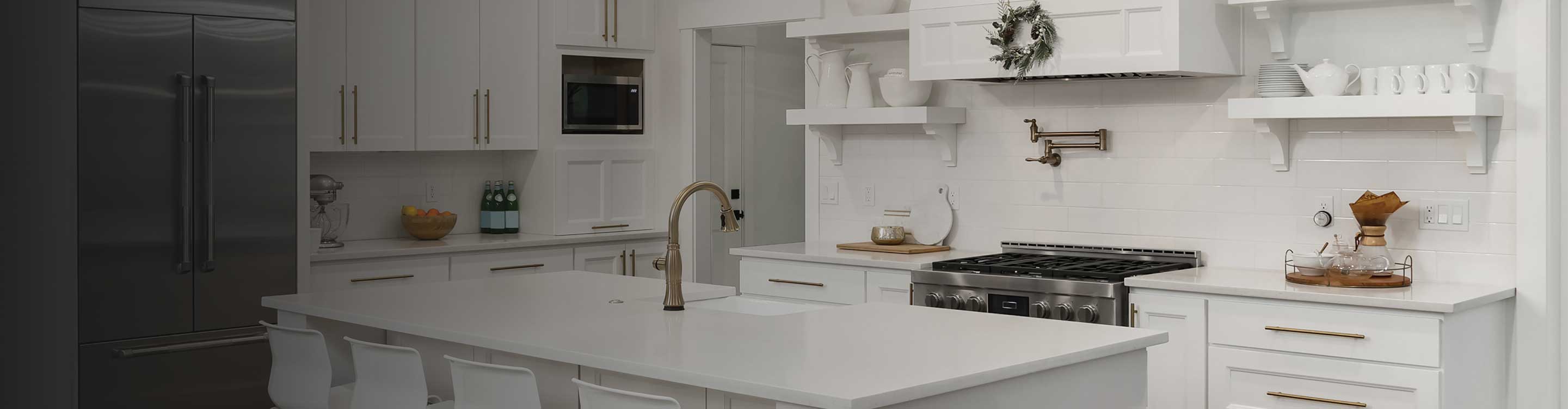 tile flooring and backsplash in a kitchen